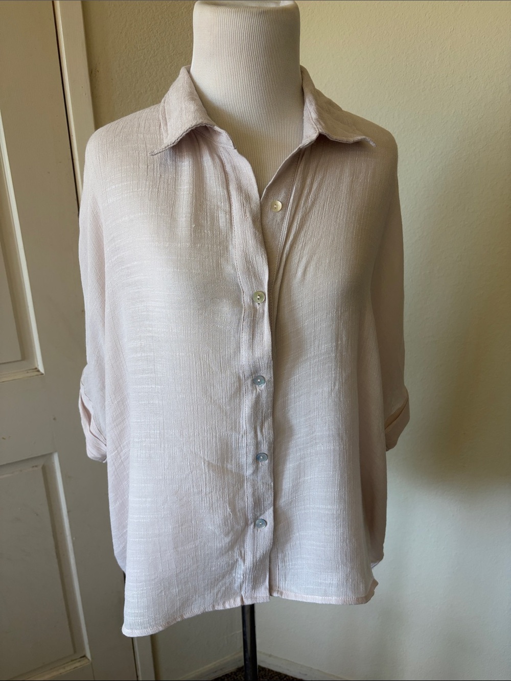 fun 2 fun Light Blush Button-Down Shirt